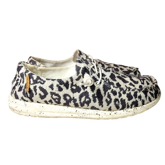 Hey Dude Wendy Women's Woven Casual Shoe Slip-On Cheetah Print Gray US 8 - Picture 5 of 9